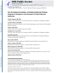 Cover page: The First National Institutes of Health Institutional Training Program in Emergency Care Research: Productivity and Outcomes