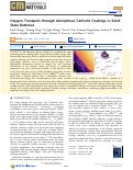 Cover page: Oxygen Transport through Amorphous Cathode Coatings in Solid-State Batteries