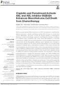 Cover page: Cisplatin and Pemetrexed Activate AXL and AXL Inhibitor BGB324 Enhances Mesothelioma Cell Death from Chemotherapy