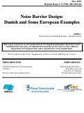 Cover page: Noise Barrier Design: Danish and Some European Examples