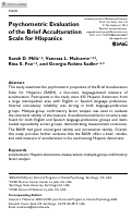 Cover page: Psychometric Evaluation of the Brief Acculturation Scale for Hispanics