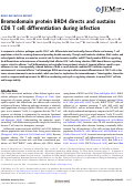 Cover page: Bromodomain protein BRD4 directs and sustains CD8 T cell differentiation during infection