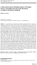 Cover page: A Hierarchical Linear Modeling Analysis of Working Memory and Implicit Prosody in the Resolution of Adjunct Attachment Ambiguity