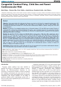 Cover page: Congenital Cerebral Palsy, Child Sex and Parent Cardiovascular Risk