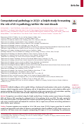 Cover page: Computational pathology in 2030: a Delphi study forecasting the role of AI in pathology within the next decade.