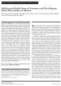 Cover page: Self‐Reported Health Status of Vietnamese and Non‐Hispanic White Older Adults in California