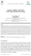 Cover page: Cognition, Algebra, and Culture in the Tongan Kinship Terminology