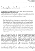 Cover page: Comparison of tree genotypic diversity and species diversity effects on different guilds of insect herbivores