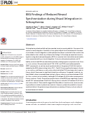 Cover page: EEG Findings of Reduced Neural Synchronization during Visual Integration in Schizophrenia