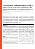 Cover page: Functional studies and distribution define a family of transmembrane AMPA receptor regulatory proteins