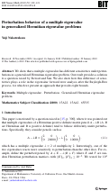 Cover page: Perturbation behavior of a multiple eigenvalue in generalized Hermitian eigenvalue problems