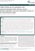 Cover page: Online follow-up of individuals with gastroesophageal reflux disease using a patient-reported outcomes instrument: results of an observational study