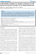 Cover page: A Microfluidic Chamber for Analysis of Neuron-to-Cell Spread and Axonal Transport of an Alpha-Herpesvirus