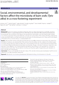 Cover page: Social, environmental, and developmental factors affect the microbiota of barn owls (Tyto alba) in a cross-fostering experiment.