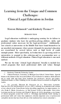 Cover page: Learning from the Unique and Common Challenges: Clinical Legal Education in Jordan