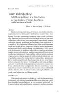 Cover page: Youth Delinquency: Self-Reported Rates and Risk Factors of Cambodian, Chinese, Lao/Mien, and Vietnamese Youth