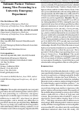 Cover page: Intimate Partner Violence Among Men Presenting to a University Emergency Department