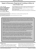 Cover page: Impact of Emergency Department Crowding on Delays in Acute Stroke Care