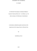 Cover page: An Orchestral Transcription of Johannes Brahms's Sonata for Violin and Piano No. 3 in D Minor, op. 108 with an Analysis of Performance Considerations