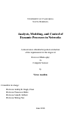 Cover page: Analysis, Modeling, and Control of Dynamic Processes in Networks