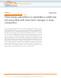 Cover page: Total energy expenditure is repeatable in adults but not associated with short-term changes in body composition
