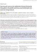 Cover page: Functional Connectivity within the Primate Extended Amygdala Is Heritable and Associated with Early-Life Anxious Temperament