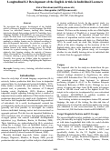 Cover page: Longitudinal L2 Development of the English Article in Individual Learners