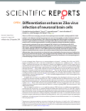 Cover page: Differentiation enhances Zika virus infection of neuronal brain cells