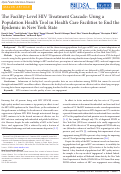 Cover page: The Facility-Level HIV Treatment Cascade: Using a Population Health Tool in Health Care Facilities to End the Epidemic in New York State