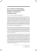 Cover page: Fact or Fiction? A Sensemaking Perspective on the Reality Behind Executives' Perceptions of IT Business Value