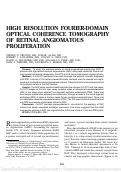 Cover page: HIGH RESOLUTION FOURIER-DOMAIN OPTICAL COHERENCE TOMOGRAPHY OF RETINAL ANGIOMATOUS PROLIFERATION