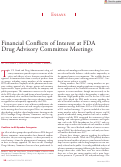 Cover page: Financial Conflicts of Interest at FDA Drug Advisory Committee Meetings