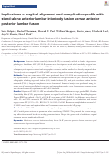 Cover page: Implications of sagittal alignment and complication profile with stand-alone anterior lumbar interbody fusion versus anterior posterior lumbar fusion