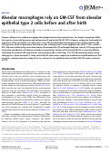 Cover page: Alveolar macrophages rely on GM-CSF from alveolar epithelial type 2 cells before and after birth