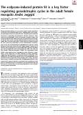 Cover page: The ecdysone-induced protein 93 is a key factor regulating gonadotrophic cycles in the adult female mosquito Aedes aegypti