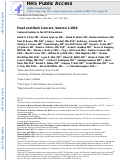 Cover page: Head and Neck Cancers, Version 1.2015 Featured Updates to the NCCN Guidelines