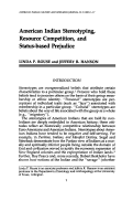 Cover page: American Indian Stereotyping, Resource Competition, and Status-based Prejudice