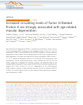 Cover page: Increased circulating levels of Factor H-Related Protein 4 are strongly associated with age-related macular degeneration