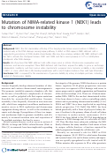 Cover page: Mutation of NIMA-related kinase 1 (NEK1) leads to chromosome instability