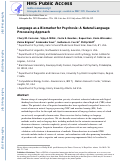 Cover page: Language as a biomarker for psychosis: A natural language processing approach