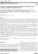 Cover page: The effect of non-pharmacological interventions on cognitive&nbsp;function in cancer: an overview of systematic reviews.