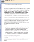 Cover page: Associations Between Cytokine Gene Variations and Severe Persistent Breast Pain in Women Following Breast Cancer Surgery