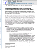 Cover page: Synthesis and characterization of the first inhibitor of N -acylphosphatidylethanolamine phospholipase D (NAPE-PLD)