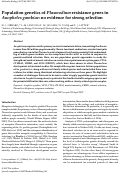 Cover page: Population genetics of Plasmodium resistance genes in Anopheles gambiae: no evidence for strong selection