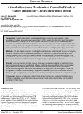 Cover page: A Simulation-based Randomized Controlled Study of Factors Influencing Chest Compression Depth