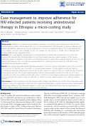 Cover page: Case management to improve adherence for HIV-infected patients receiving antiretroviral therapy in Ethiopia: A micro-costing study