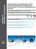 Cover page: Implementation and application of the peak scaling method for temperature measurement in the laser heated diamond anvil cell