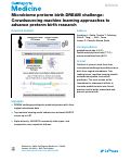 Cover page: Microbiome preterm birth DREAM challenge: Crowdsourcing machine learning approaches to advance preterm birth research