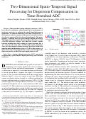 Cover page: Two-dimensional spatio-temporal signal processing for dispersion compensation in time-stretched ADC