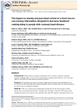 Cover page: The impact on anxiety and perceived control of a short one-on-one nursing intervention designed to decrease treatment seeking delay in people with coronary heart disease.